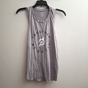 Peloton Womens Tank Top Small Gray Tie Dye Together We Go Far Muscle Performance